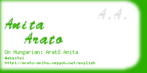 anita arato business card